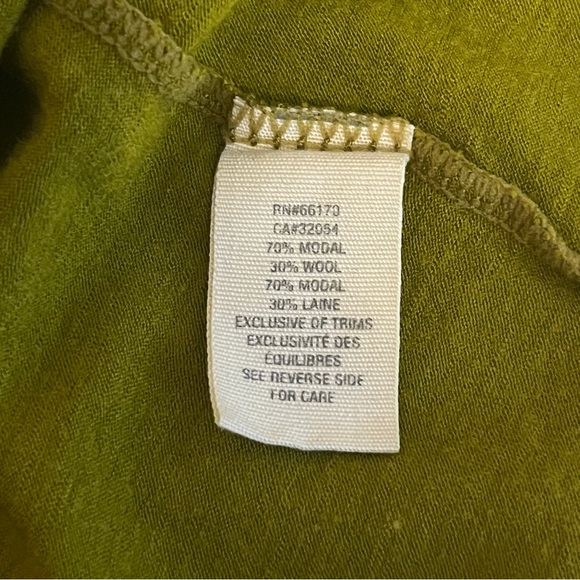 Chic Olive Green Draped Women's Blouse - Picture 9 of 10